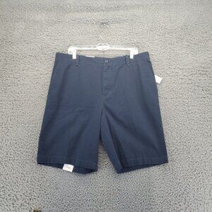 Izod Shorts Mens 36 Navy Blue Flat Front 100% Cotton Made In Bangladesh *NWT*
